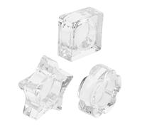 Beaupretty 3pcs Glass Dappen Dish for Manicure Professional Nail Art Star Flower Ice Cube Shapes for Color Mixing Brush Cleaning Polish Removal Multipurpose Nail Soaking Bowls