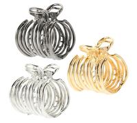 Beaupretty 3pcs Hair Clips for Women Small Hair Claw Clip Ponytail Holder Non Slip Comfortable Wear in Gold Silver Black for Parties Weddings Daily Use