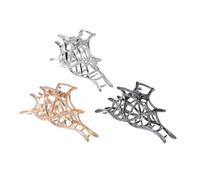 Beaupretty 3pcs Halloween Metal Shark Hair Clips Spider Web Claw Clips Large Hair Accessories for Women Gothic Party Hairstyling Tools