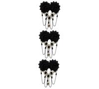 Beaupretty 3pcs Halloween Party Hair Clips Lace Hat Clip Hair Claw Quick Style Hairpin Gothic Headwear for Women