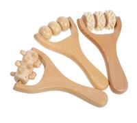 Beaupretty 3pcs Handheld Massager Tool Massager for Legs Shoulder Neck Face Multi-Function Wooden Massage Roller