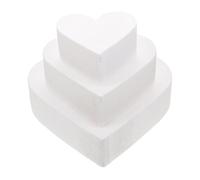 Beaupretty 3pcs Heart-shaped Cake Dummies Set 4-6-8 Inch Multi-function Foam Models for Cake Decorating Practice and Party Supplies 7cm Height