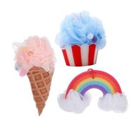 Beaupretty 3pcs Ice Cream Shower Loofah for Men Gentle Exfoliating Bath Sponge Mesh Balls with Thick Foam PE Sponge Material Soft and Supple for Deep Skin Cleansing and Rich Lather