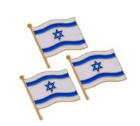 Beaupretty 3pcs Israel Flag Brooch Creative Lapel Pins for Independence Day Lightweight Durable National Flag Badges Eyecatching Design for Men Women Meaningful Souvenir