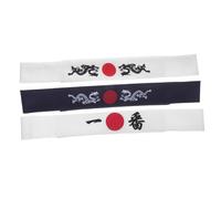 Beaupretty 3pcs Japanese Style Tie Headbands Sweat-absorbing Samurai Hair Accessories for Sports Cooking Karate Training Cosplay