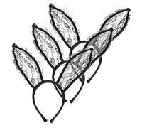 Beaupretty 3Pcs Lace Rabbit Ear Hairbands Decorative Headbands for Women Cosplay Party Masquerade Animal Ear Shape Hair Hoops Charming Costume Accessories