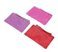 Beaupretty 3pcs Leather Cosmetic Bag Pink Purse Skincare Compartment Handbags for Women Crossbody for Night Out Date Dinner Cruise Ball Prom