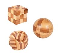 Beaupretty 3pcs Luban Lock Educational Ming Lock Puzzle for Adults Bamboo Brain Teasers Creative Challenges to Enhance Logical Thinking and Patience