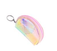 Beaupretty 3pcs Maiden Style Holographic Purse TPU Fish Scales Pattern Shiny Handbag Coin Purse Zipper for Bank Cards Money Semicircle Trapezoidal Square Random Style