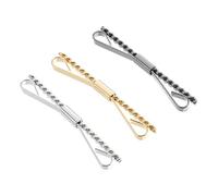 Beaupretty 3pcs Men Tie Clips Set Black Brass Business Necktie Bar Clips with Comfortable Feel for Shawl Scarves and Styles of Clothes