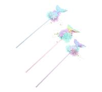 Beaupretty 3pcs Mermaid Fairy Wands Glitter Sequin Fish Tail Wand for Boys and Girls Festival Party Decorations Birthday Supplies Princess Toys