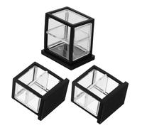 Beaupretty 3pcs Mini Dollhouse Display Cabinet Double Layer Acrylic Cake Counter Miniature Bakery Cabinet for Doll House Kitchen Accessories