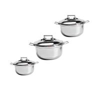 Beaupretty 3pcs Mini House Stockpot Imitation Steel Soup Pots for Play Kitchen Accessories Portable Pretend Cooking for Boys and Realistic Role Play Utensils