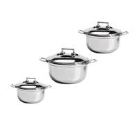 Beaupretty 3pcs Mini Pretend Stockpots Silver Imitation Steel Soup Pots Play Kitchen Accessories for Lightweight Decorative Pots for Dollhouse and Photo Props