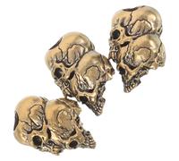 Beaupretty 3pcs Mini Skull Charms Pendant in Vintage Brass with Delicate Detailing and Lightweight Design, for Home Decor and Halloween Party Decorations