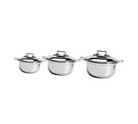 Beaupretty 3pcs Mini Steel Soup Pots for Playhouse Alloy Mini House Stockpot Realistic Play Kitchen Accessories for Boys and Pretend Cooking Role Play