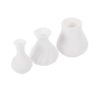 Beaupretty 3pcs Miniature Dollhouse Vases White Plastic Tiny Flower Bud Bottles 3cm Medium Micro Landscape Accessories for DIY Dollhouse Decoration