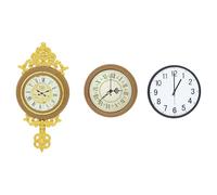 Beaupretty 3pcs Miniature Dollhouse Wall Clocks Vintage Model Furniture Accessories for Doll House Decor with Pendulum Charm and Easy Installation
