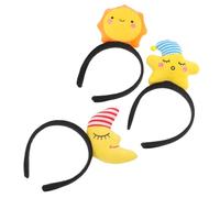 Beaupretty 3pcs Moon and Star Headband Creative Headwear Yellow Moon Sun Symbol B for Party Photo Shoot Festival Headpiece