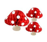 Beaupretty 3pcs Mushroom Honeycomb Ball Ornaments Elegant Decorations for Parties Birthdays Weddings Stylish Jungle Forest Decor for Easy Setup Versatile Use