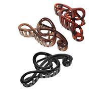 Beaupretty 3pcs Music Note Claw Hair Clips Decorative Acrylic Clips for Women Chinese Style Hairpin Matte Finish Hair Side Grip