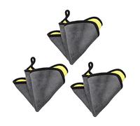 Beaupretty 3pcs Musical Instrument Cleaning Cloths for Guitar Violin Ukulele - Polishing Wipes for Electric Guitar Piano Erhu Maintenance - Black and Yellow Microfiber Pads