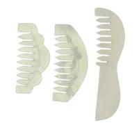 Beaupretty 3Pcs Natural Jade Comb Meridian Massage Combs for Hair Care Relaxation for Women Safe Smooth Edges for Self Care