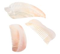 Beaupretty 3pcs Natural Shell Hair Combs Wide Tooth Detangling Pocket Combs for Travel for Thick Curly Wavy Hair Handmade Decorative Accessories with Diverse Designs