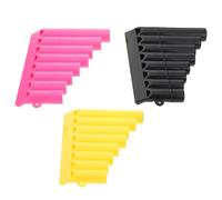 Beaupretty 3pcs Pan Flute for Plastic Wind Instrument Safe and Early Music Education Aid in Yellow Black Pink for Preschool and Home Use