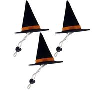 Beaupretty 3pcs Pet Hat Halloween Cat Hat for Dogs and Cats Adjustable Black Cloth 3.5cm Inner Diameter for Birthday Parties and Parades