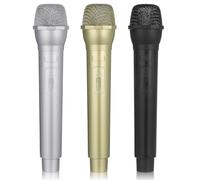 Beaupretty 3pcs Plastic Fake Microphone Props for Boys and Girls Pretend Play Retro Microphone Prop for Party Costume Karaoke Dance Shows