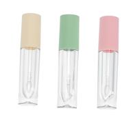 Beaupretty 3Pcs Portable Empty Lip Gloss Tubes Transparent DIY Cosmetics Sub Bottles Compact Lightweight Lipstick Containers for Travel and Lip Balm Storage Random Color