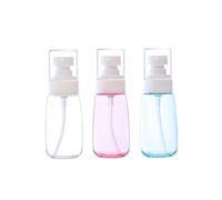 Beaupretty 3Pcs Portable Makeup Spray Bottles Thick Bottom U-shaped Mist Bottles Refillable Clear Travel Containers for Skincare Perfumes with Fine Mist and Compact Design Random Color