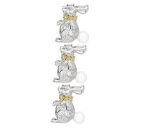 Beaupretty 3pcs Rabbit Brooch Pin Cute Cartoon Bunny Design with Pearl Accent Eye Catching Clothing Accessory for Jackets Bags for Adding Charm to Outfits