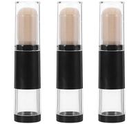 Beaupretty 3pcs Refillable Setting Powder Brush with Cap Portable Plastic Makeup Applicator for Even Coverage and Anti-leakage Design, for Travel and Daily Touch-ups