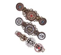Beaupretty 3pcs Retro Clock Hairpin Steampunk Gear Hairpin Gothic Hair Clip Vintage Accessories for Girl Hair Pins for Goth Style