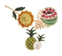 Beaupretty 3pcs Rhinestone Pearl Flower Brooches for Women Fashion Brooch Pins Shawl Scarf Jacket Blouse Lapel Pins for Students and Everyday Outfits