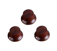 Beaupretty 3pcs Rosewood Guitar Knobs Effect Pedal Control for Electric Guitar Bass Wood Control Knob Instrument Accessories