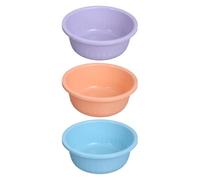 Beaupretty 3pcs Round Plastic Wash Basins with Glossy Finish for Outdoor Use and Bathroom, High Strength Secure Placement Small Plastic Basins for Face Washing and Foot Washing