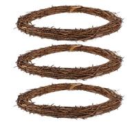 Beaupretty 3pcs Rustic Oval Grapevine Wreaths, Natural Vine Material, 11.4x7.4 Inch, Creative DIY Base That Maintains Shape, for Wedding Decor and Christmas Holiday Garlands