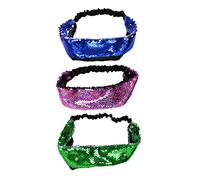 Beaupretty 3pcs Sequins Hair Bands for Women Stylish Headdress Accessories Blue Green Purple Fun Party Supplies Daily Wear Eye Catching Design for All Ages