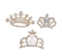 Beaupretty 3pcs Shiny Rhinestone Crown Brooch Decorative Coat Accessory Pins for Women Stylish Corsage Pins for Suits Scarves and Bags Fashionable and Versatile Jewelry