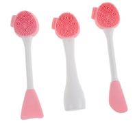 Beaupretty 3pcs Silicone Face Cleansing Brush Soft Manual Exfoliating Scrubber for and Makeup Removal Gentle Facial Brushes for Skincare Routine