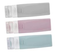 Beaupretty 3pcs Silicone Travel Shampoo Bottles Reusable Toiletry Containers with Press Dispensing Portable Empty Lotion Bottles for Travel Bath Accessories