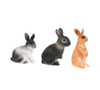 Beaupretty 3pcs Simulation Rabbit Model Realistic Bunny Figurines Educational Ornaments for gift for for for for for for with Yellow Gray and Black Bunnies