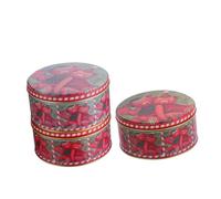 Beaupretty 3pcs Small Decorative Cookie Tins with Airtight Lids Compact Round Storage Boxes for Snacks Candy Baked Goods Jewelry and Stationery Travel Friendly Sealed Containers for Home and