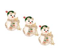 Beaupretty 3pcs Snowman Brooch Pins with Rhinestone Enamel Festive Christmas Jewelry for Women Versatile Accessories for Clothing Bags Hats and Scarves