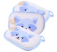 Beaupretty 3Pcs Soft Bath Sponges Cartoon Animal Design Gentle Scrubbing Towels for Bathing Strong Water Absorption Easy to Hang for Sensitive Skin