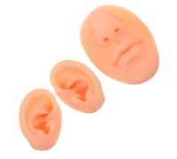 Beaupretty 3pcs Soft Silicone Model Body Part Displays Set Includes Ears Nose and Mouth for Simulation Body Piercing Practice Realistic Makeup Training Teaching