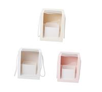Beaupretty 3pcs Square Flower Packing Boxes Storage Boxes for Party Widows Pvc Window Flower for Storage